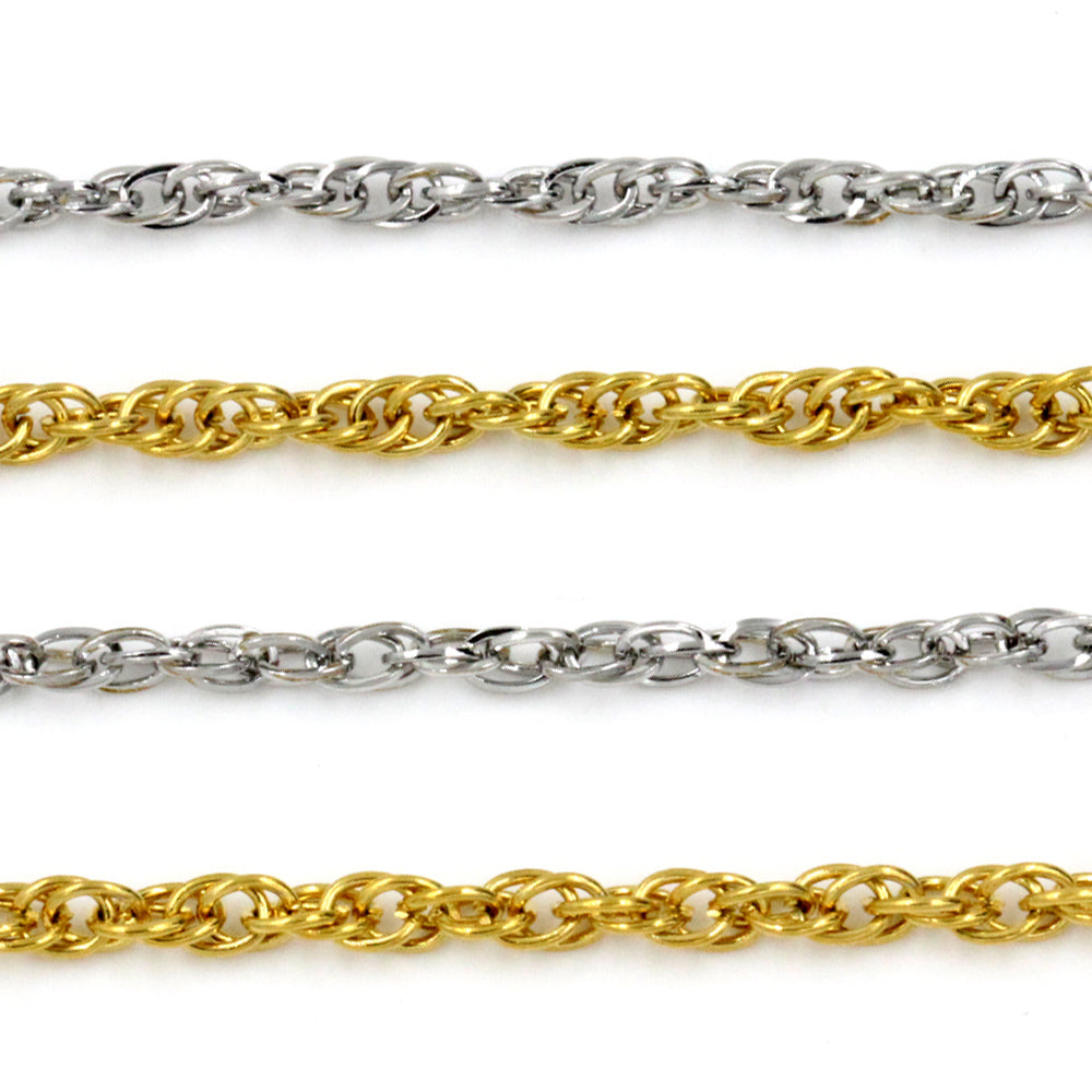 ASON 10pcs / 2mm*45cm 50cm 55cm 60cm Stainless Steel Chain with Round Wire and Double Buckle asonjewelry