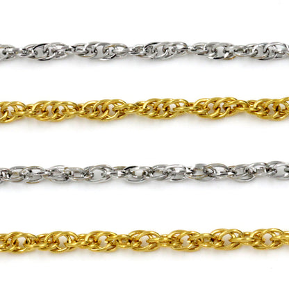 ASON 10pcs / 2mm*45cm 50cm 55cm 60cm Stainless Steel Chain with Round Wire and Double Buckle asonjewelry