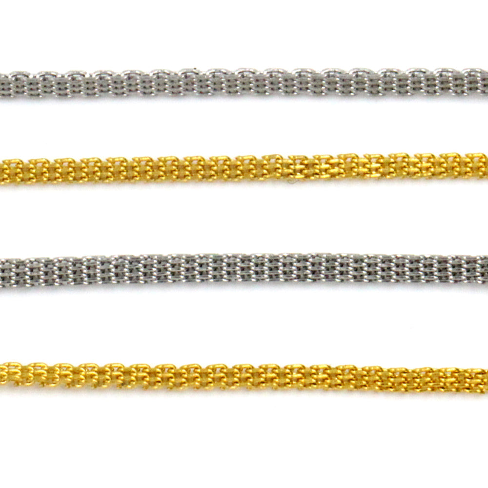 ASON 10pcs / 2mm*45cm 50cm 55cm 60cm Flat Mesh with Chains asonjewelry