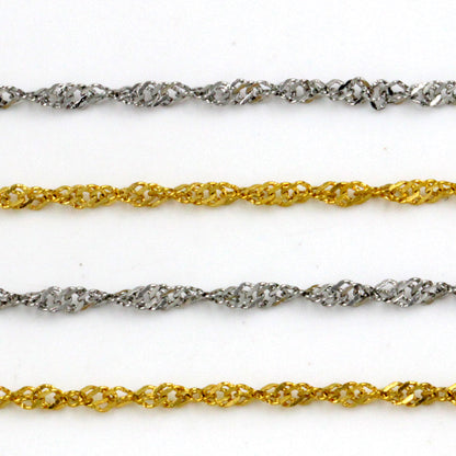 ASON 10pcs / 2mm*45cm 50cm 55cm 60cm Stainless Steel Chain with Ripple Shape asonjewelry