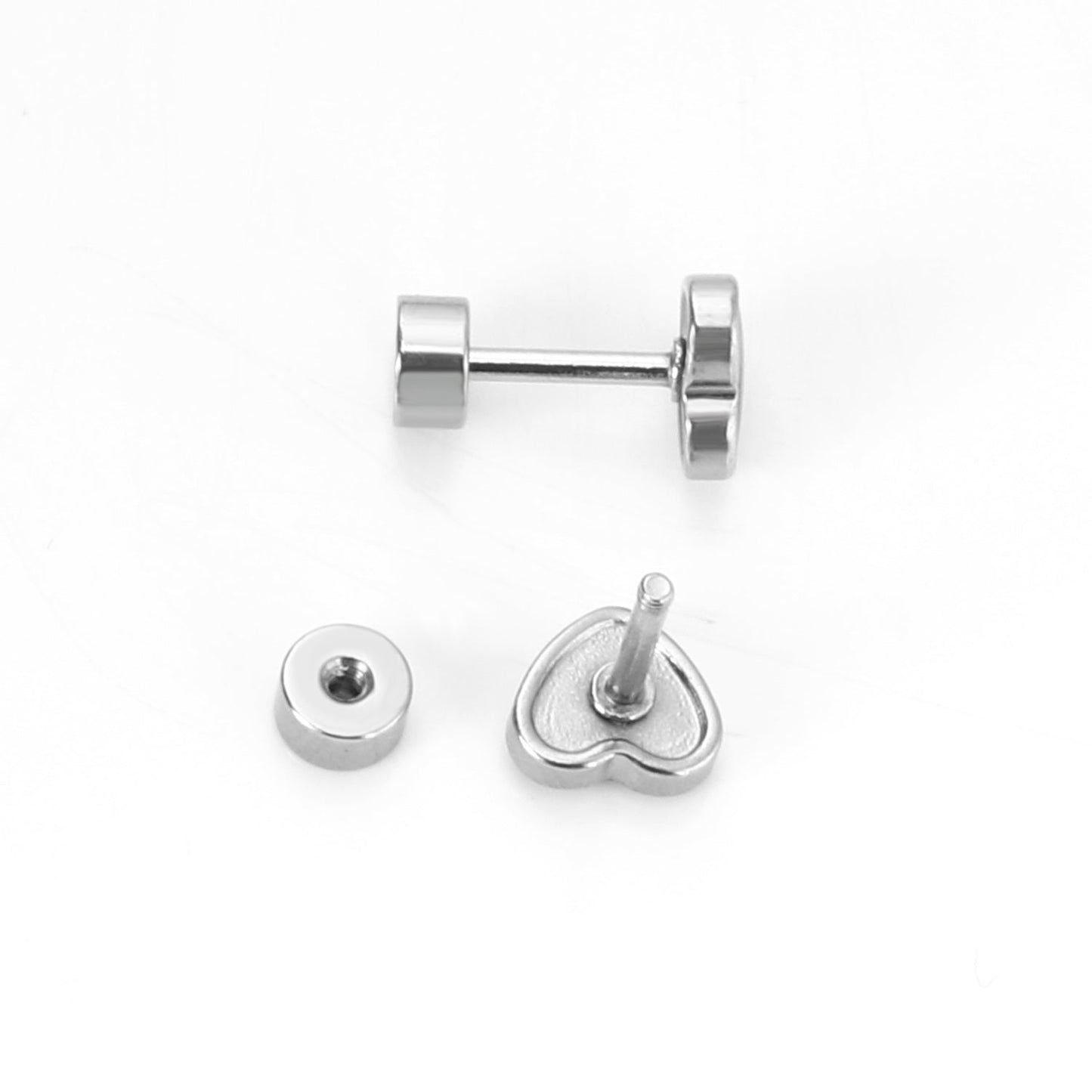 12 pairs 6.5mm*5.5mm Steel / Goldtone Heart Mixed Color Screwback Stud Earrings asonjewelry