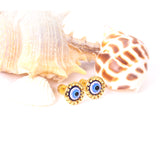 12 pairs Steel / Goldtone Screw In Glitter Cat Eye Earrings