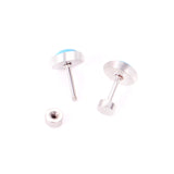 12 pairs 4mm/6mm/8mm Steel Color/Gold Turquoise Screwback Earrings