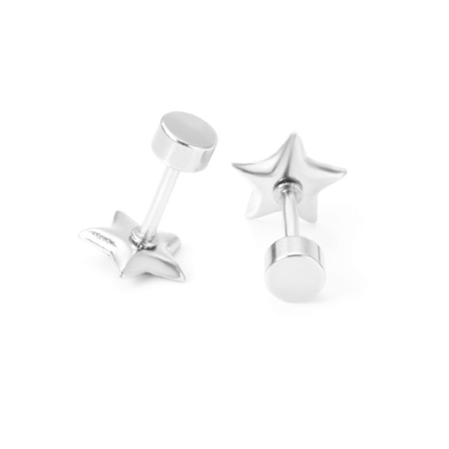 12 pairs steel/golden star ombre screwback stud earrings asonjewelry
