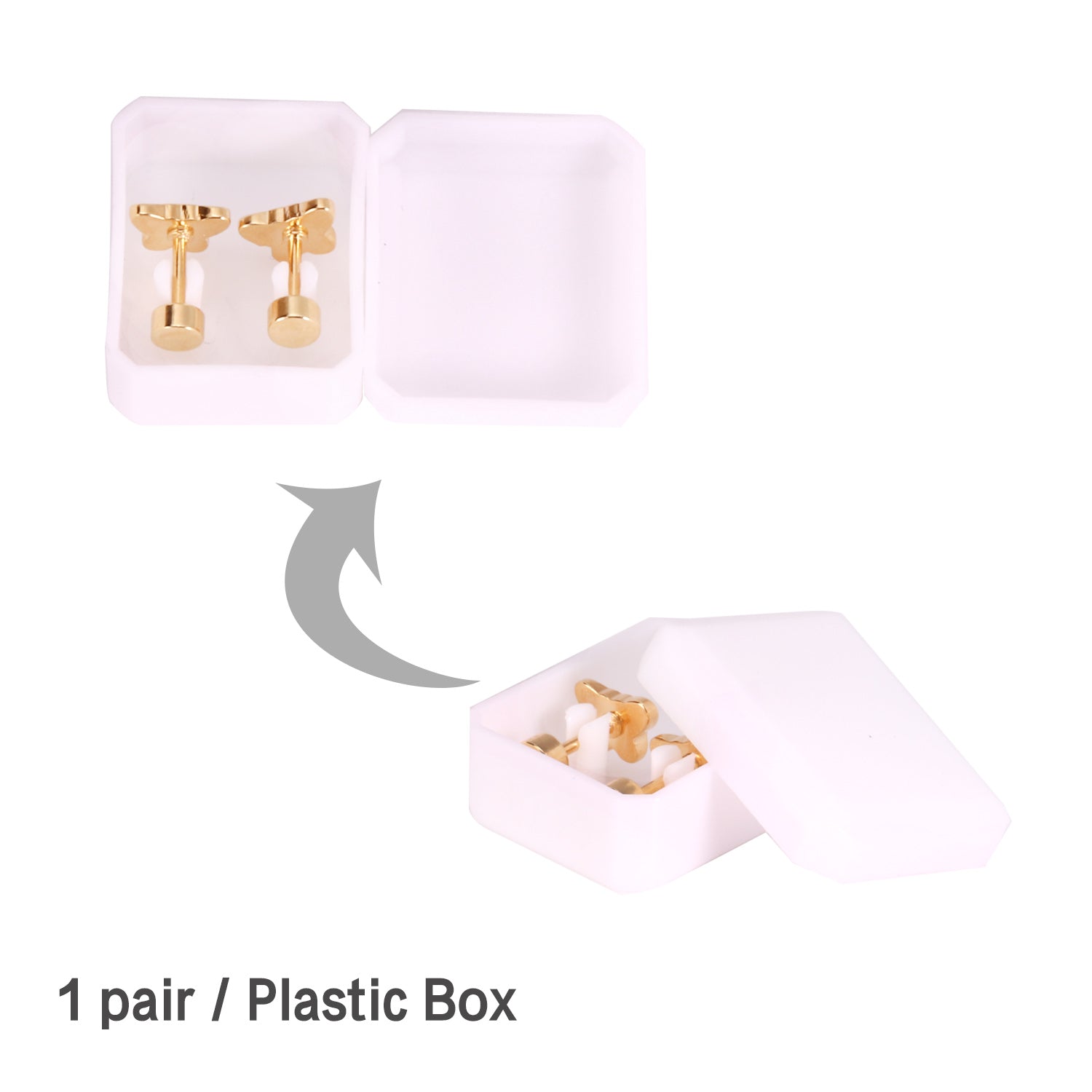 12 pairs 7.5mm*5.5mm Goldtone/Steel Mixed Color Screwback Earrings asonjewelry