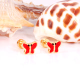12 pairs 7.5mm*5.5mm Steel/Gold Mixed Color Screwback Earrings
