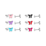 12 pairs 7.5mm*5.5mm Steel/Gold Mixed Color Screwback Earrings