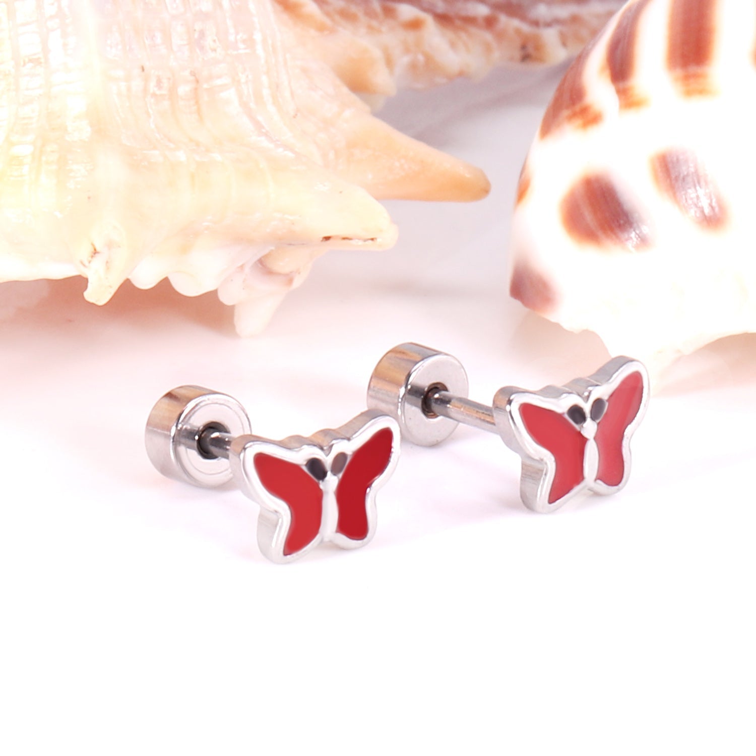 12 pairs 7.5mm*5.5mm Goldtone/Steel Mixed Color Screwback Earrings asonjewelry