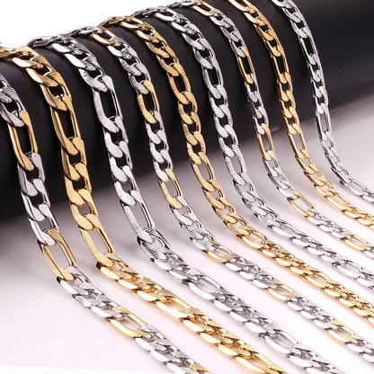 Fashion 6mm & 8mm &10mm Mixed Color & Gold & Steel Color Long Necklace DIY Matching Chain asonjewelry