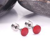 12 pairs 5mm Steel / Goldtone Round Mixed Color Screwback Stud Earrings