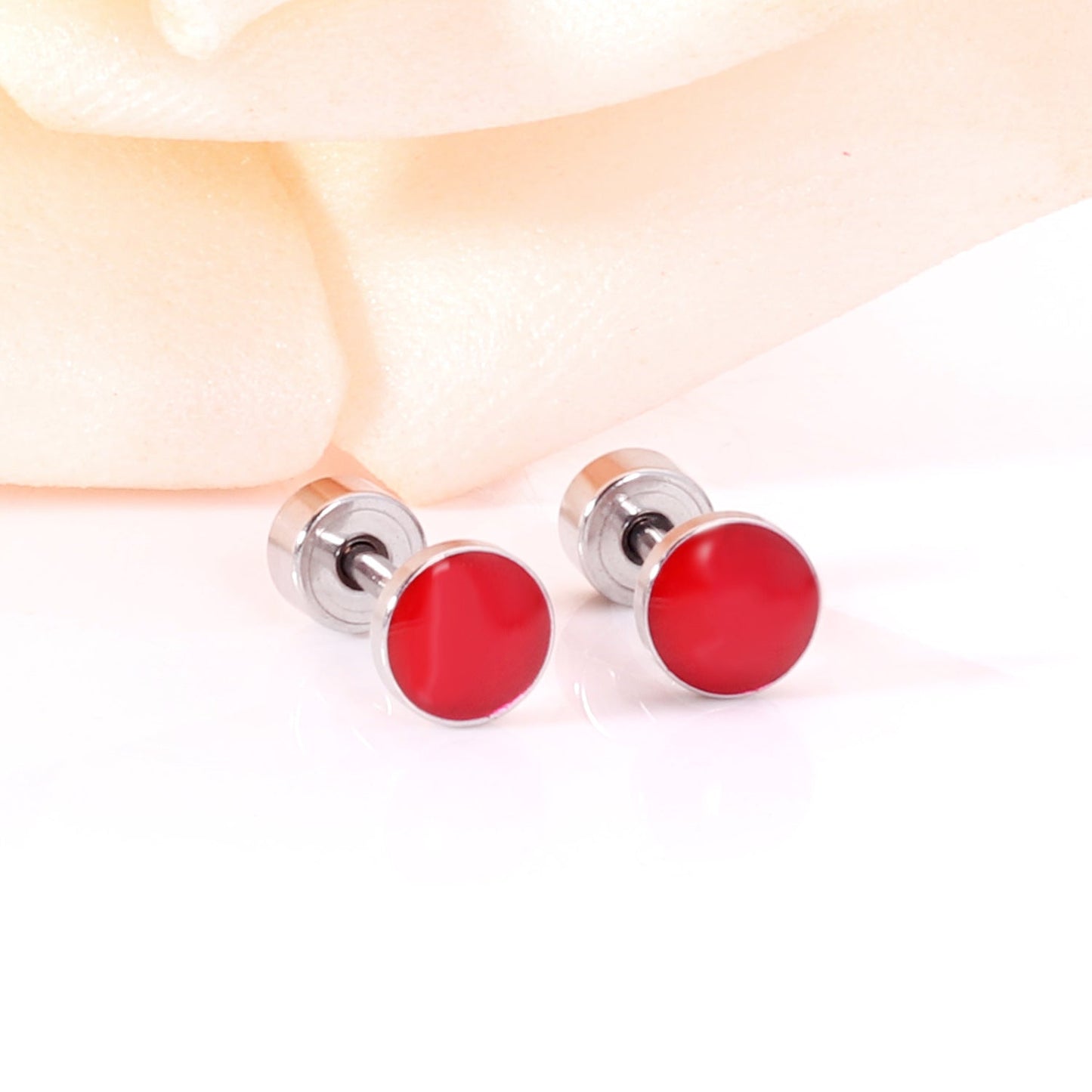 12 pairs 5mm Steel / Goldtone Round Mixed Color Screwback Stud Earrings asonjewelry