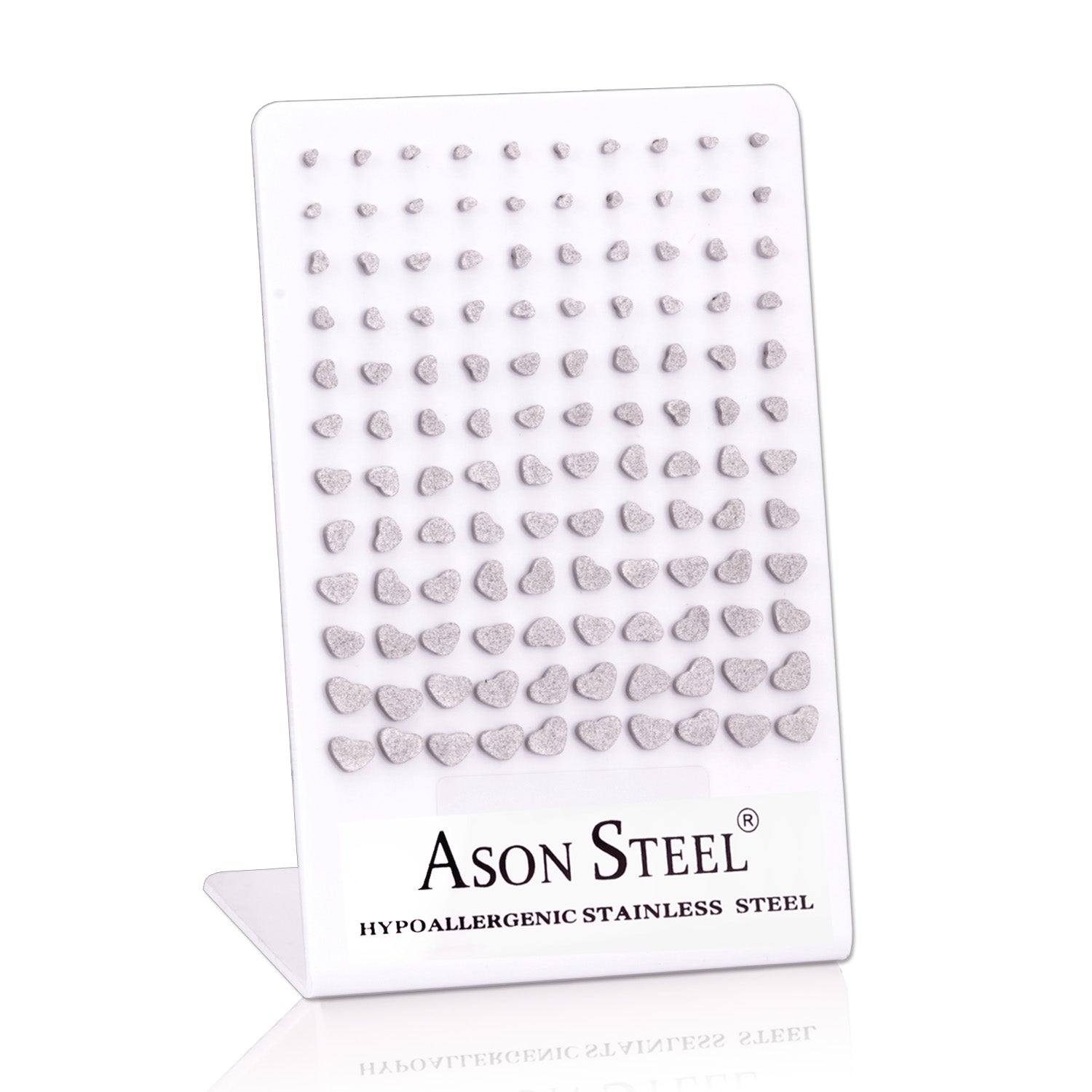 3mm-8mm Card Holder Heart Steel/Gold/Rose Gold/Black Round Cut/Frosted Stud Earrings asonjewelry