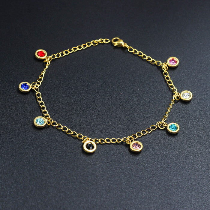 Gold soft anklet in different colors asonjewelry