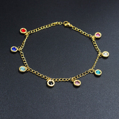 Gold soft anklet in different colors asonjewelry