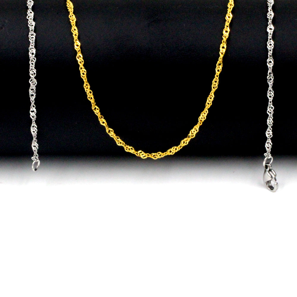 ASON 10pcs / 2mm*45cm 50cm 55cm 60cm Stainless Steel Chain with Ripple Shape asonjewelry