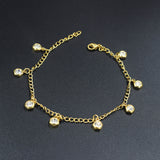 Gold Multi Diamond Charms Soft Anklet Accessory