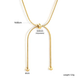 Wholesale 4mm double bead pendant + 3x6mm hollow round beads round bead sliding snake bone chain 60cm necklace, gold