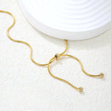 Wholesale 4mm double bead pendant + 3x6mm hollow round beads round bead sliding snake bone chain 60cm necklace, gold