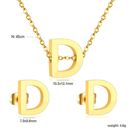 Steel/Gold Cut Letters Set without Diamonds A-Z asonjewelry
