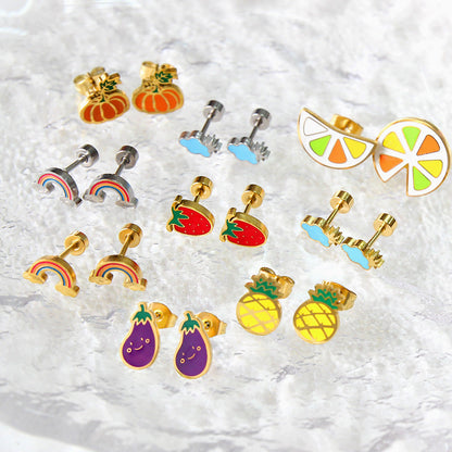 Customized children's earrings with oil drops asonjewelry