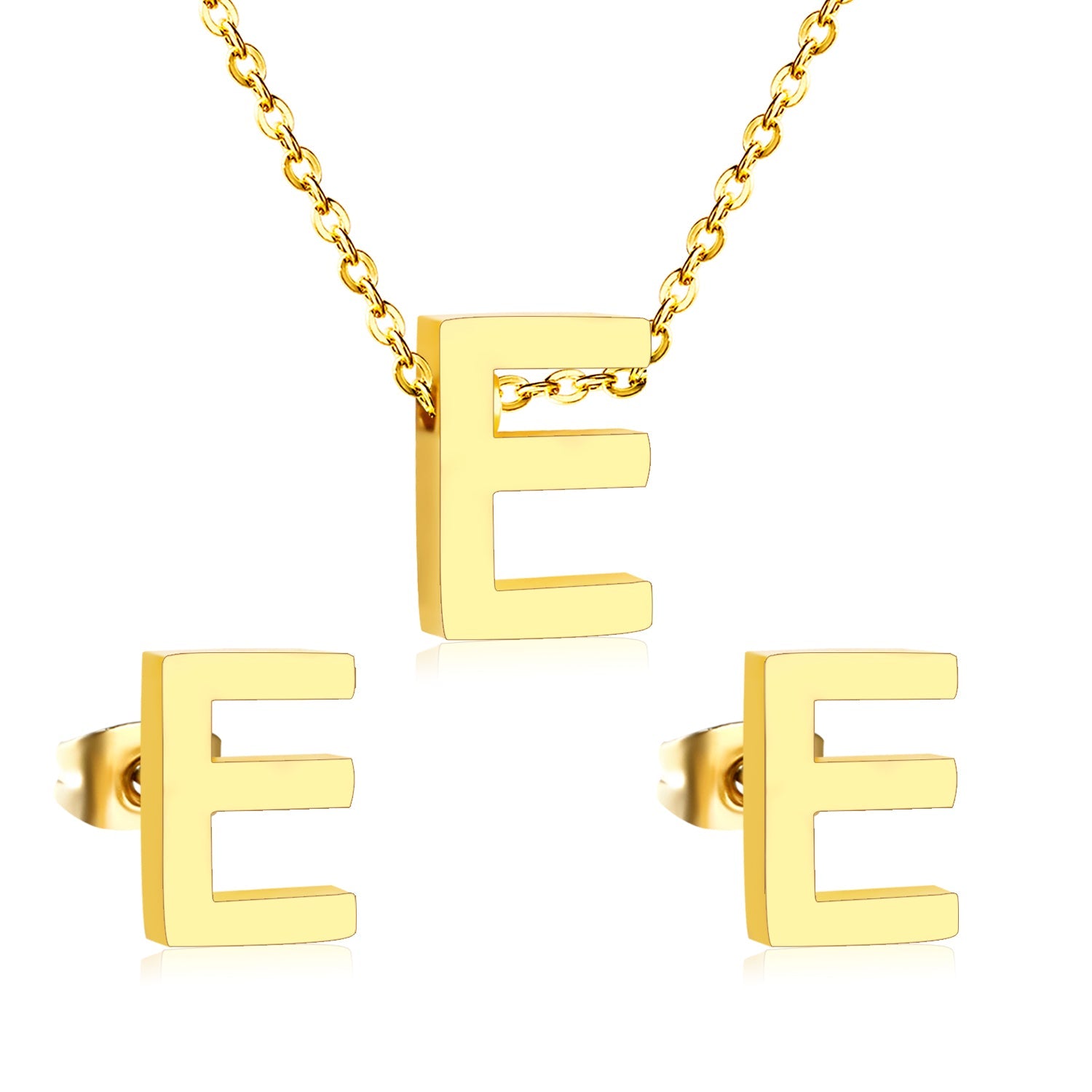Steel/Gold Cut Letters Set without Diamonds A-Z asonjewelry