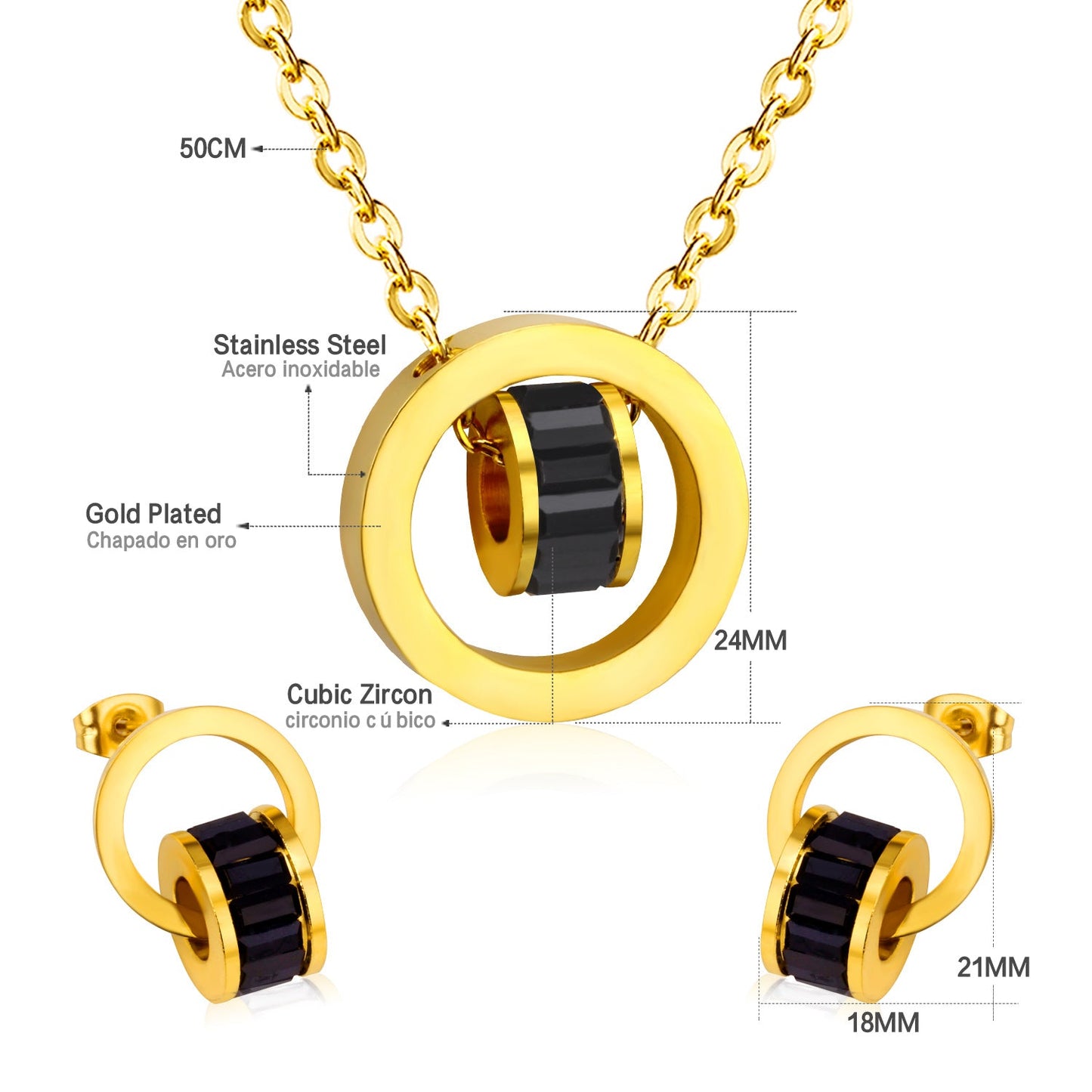 Gold Bezel Set with Black, White & Pink Diamonds asonjewelry