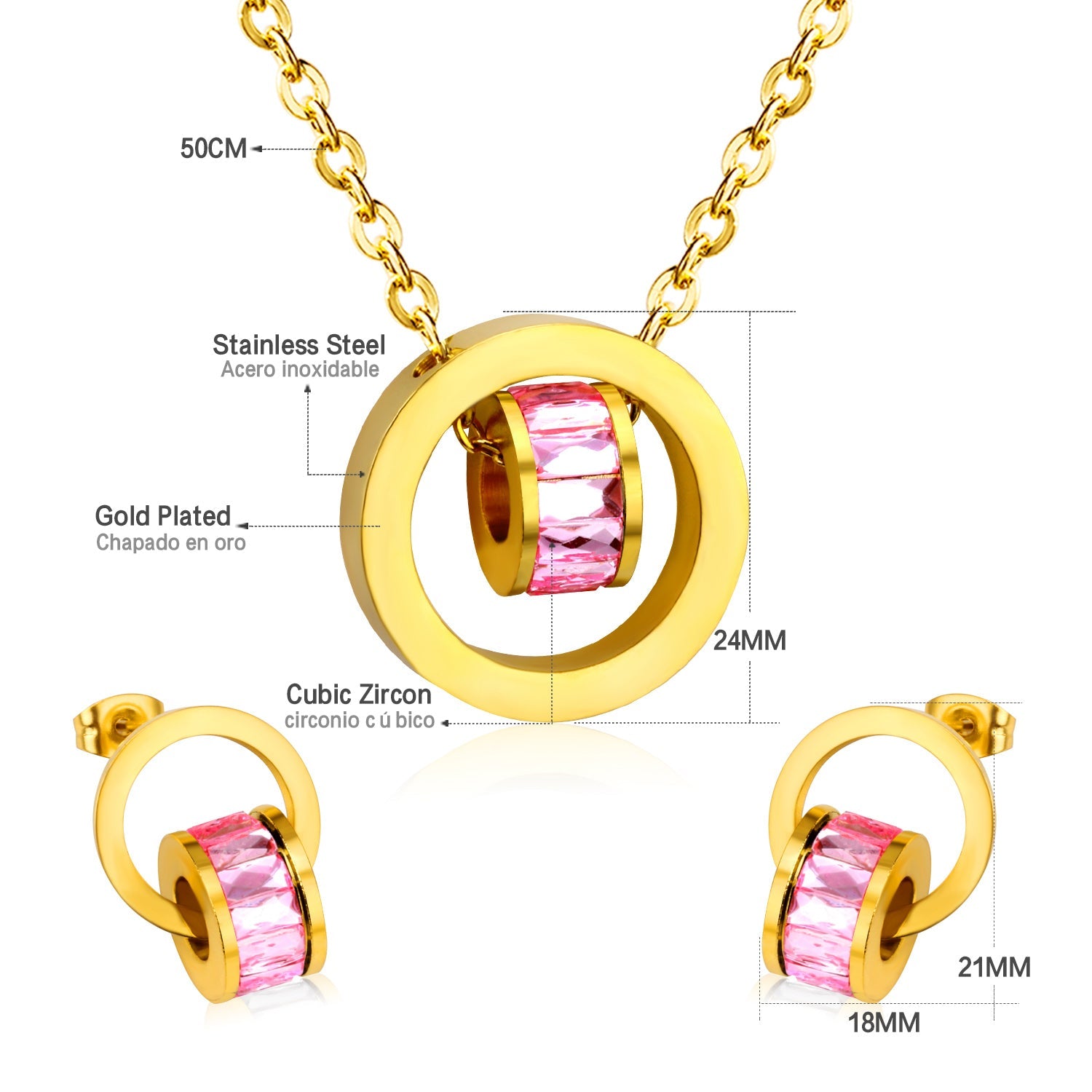 Gold Bezel Set with Black, White & Pink Diamonds asonjewelry