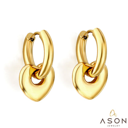 New 3x16mm Circle With Heart Shaped Accessories Earrings asonjewelry