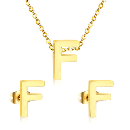 Steel/Gold Cut Letters Set without Diamonds A-Z asonjewelry