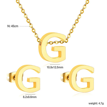 Steel/Gold Cut Letters Set without Diamonds A-Z asonjewelry