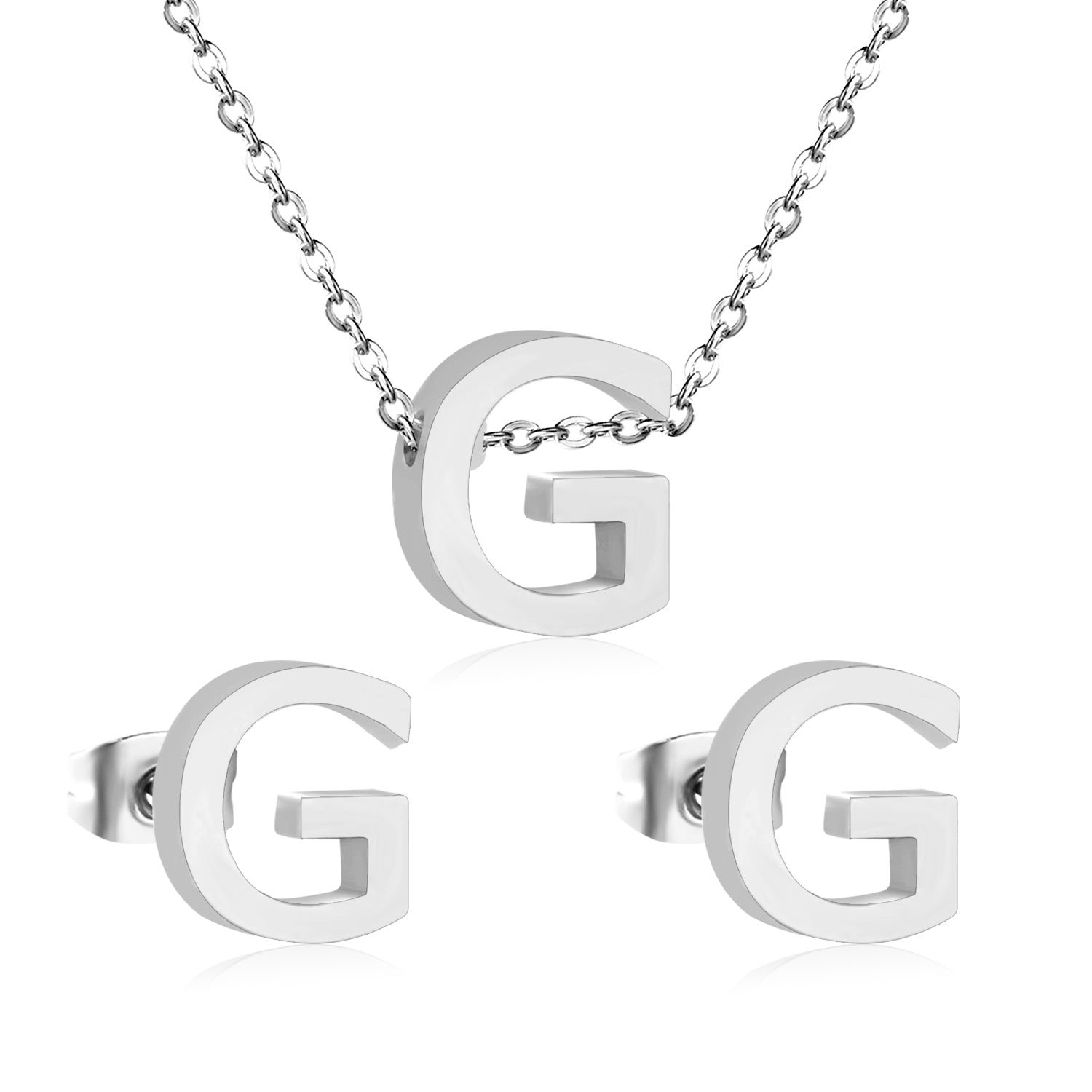 Steel/Gold Cut Letters Set without Diamonds A-Z asonjewelry