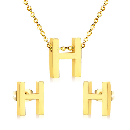 Steel/Gold Cut Letters Set without Diamonds A-Z asonjewelry