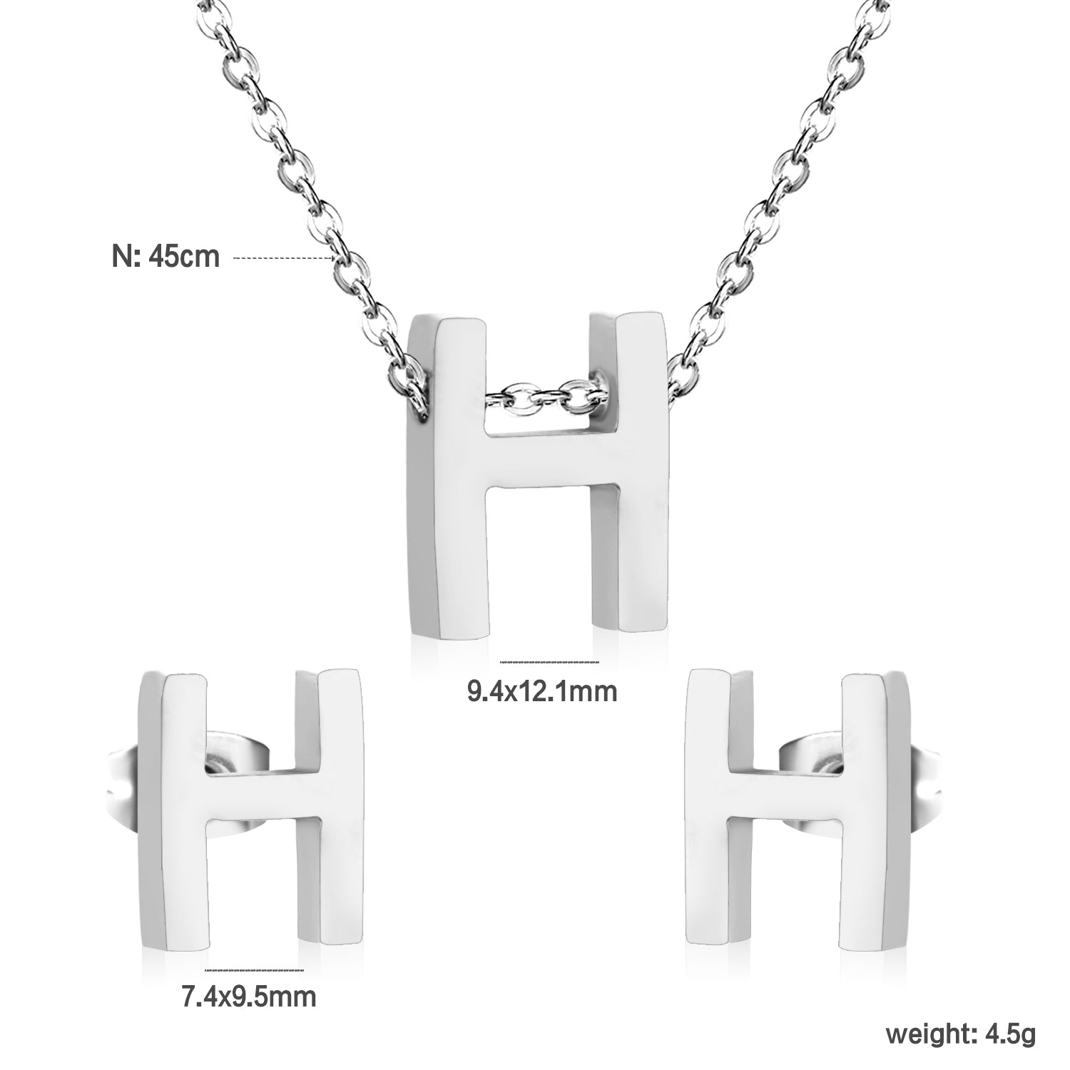 Steel/Gold Cut Letters Set without Diamonds A-Z asonjewelry