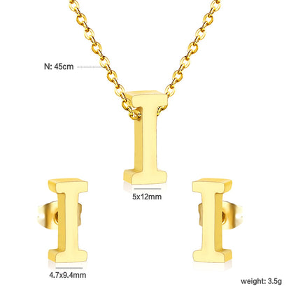 Steel/Gold Cut Letters Set without Diamonds A-Z asonjewelry