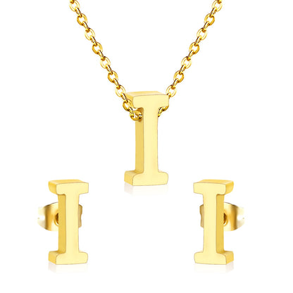 Steel/Gold Cut Letters Set without Diamonds A-Z asonjewelry