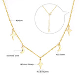 ASON Moon and Star Pendant Necklaces Gold Color Stainless Steel Chain for Women Girls Fashion Jewelry Accessories Gift