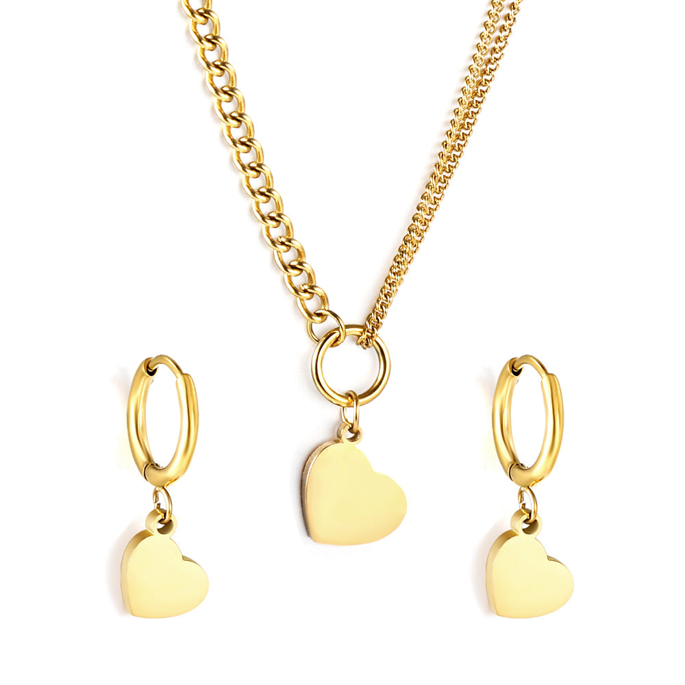Golden Heart Pendant Set asonjewelry