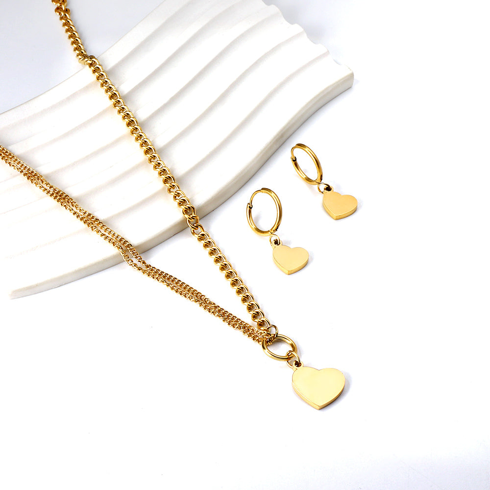 Golden Heart Pendant Set asonjewelry