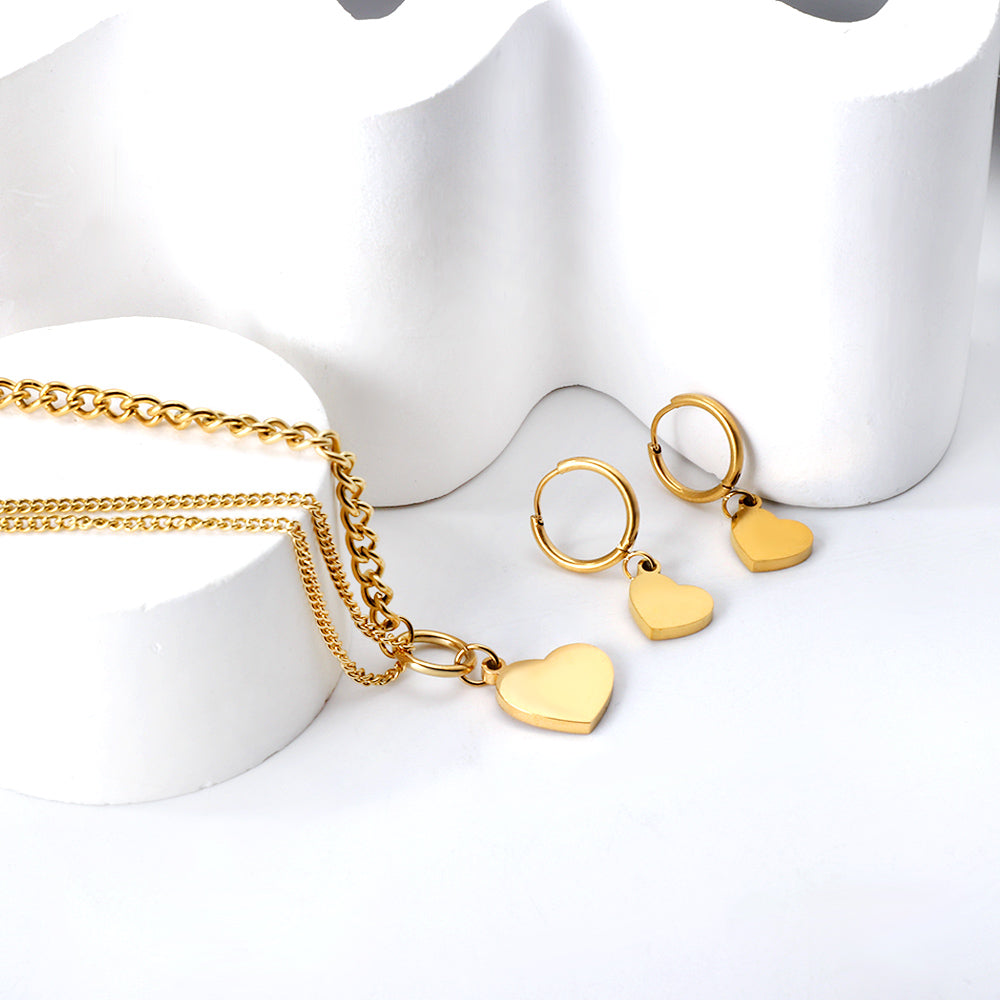 Golden Heart Pendant Set asonjewelry