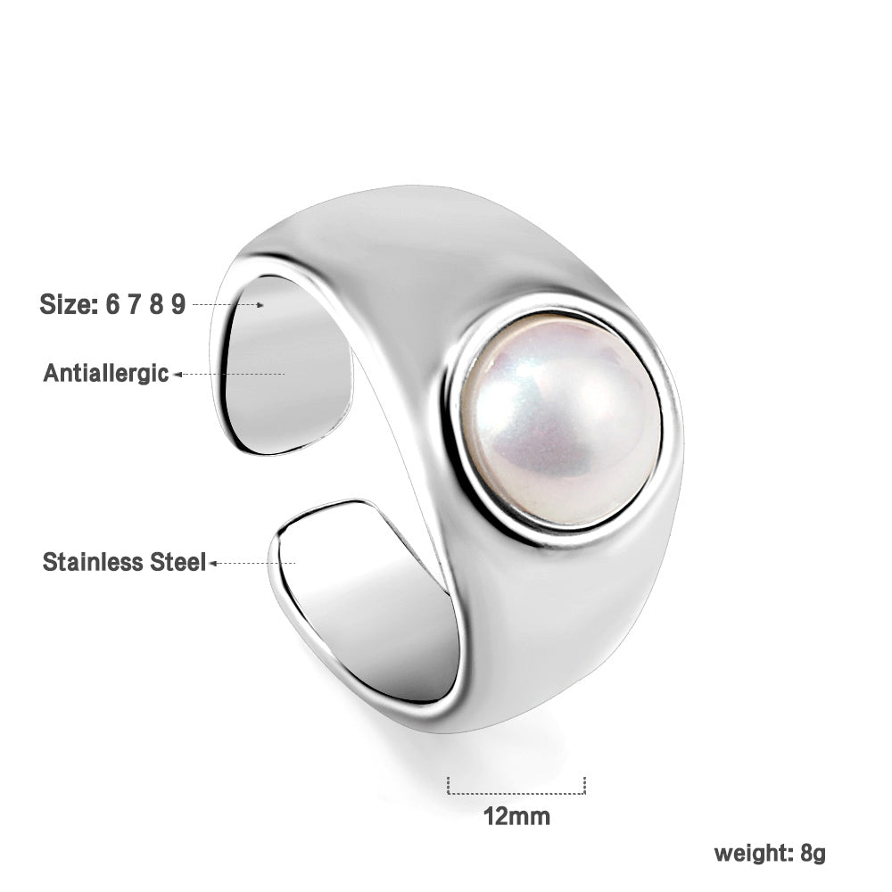 Wide Pearl Ring French Fashion Temperament Hundreds of Hot Sale Rings Wholesale asonjewelry
