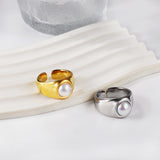 Wide Pearl Ring French Fashion Temperament Hundreds of Hot Sale Rings Wholesale