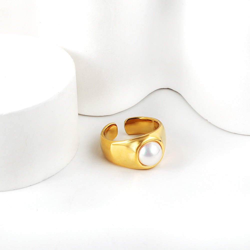 Wide Pearl Ring French Fashion Temperament Hundreds of Hot Sale Rings Wholesale asonjewelry