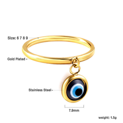 Vintage Stainless Steel Turkey Blue Evil Eye Heart RoundCha asonjewelry