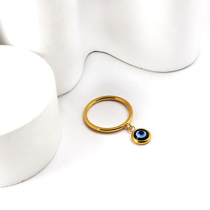 Vintage Stainless Steel Turkey Blue Evil Eye Heart RoundCha asonjewelry