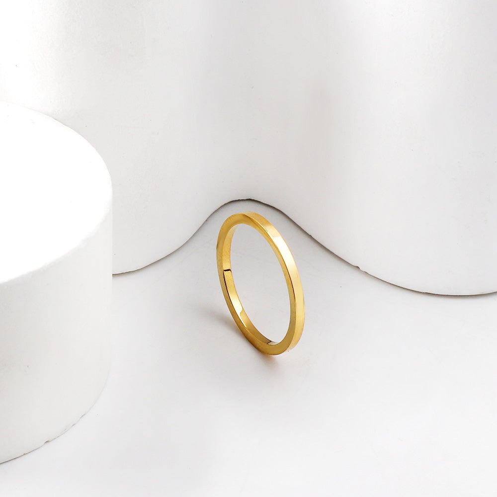 Light luxury design sense stainless steel thin ring women ring wholesale jewelry asonjewelry