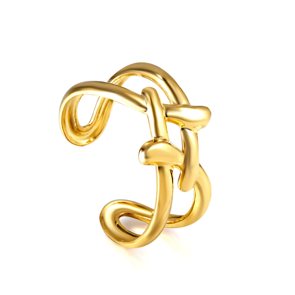 Stainless Steel Ring Minimalist Gold Skeleton Open End Ring asonjewelry