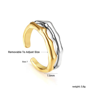 Two - Tone Gold - Silver Intertwined Open Ring