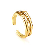 Stainless steel opening adjustable irregular ring light luxury geometry ring wholesale