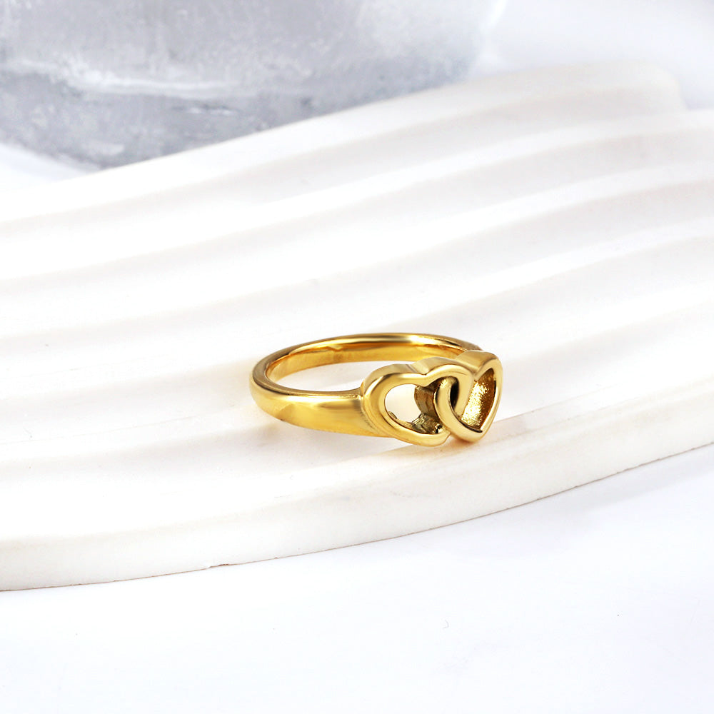 Stainless Steel Ring Minimalist Temperament Gold Skeleton Ring Female asonjewelry