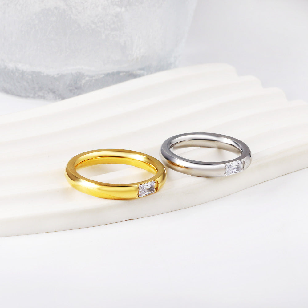 Fashion Round Geometric Light Luxury Diamonds Metal Ring asonjewelry